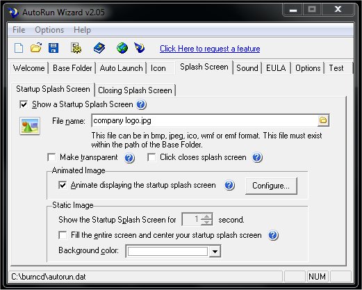 Autorun Startup Splash