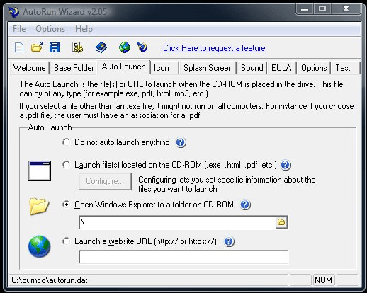 Screenshot 484 of AutoRun Wizard interface and features