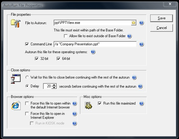 Screenshot 616 of AutoRun Wizard interface and features